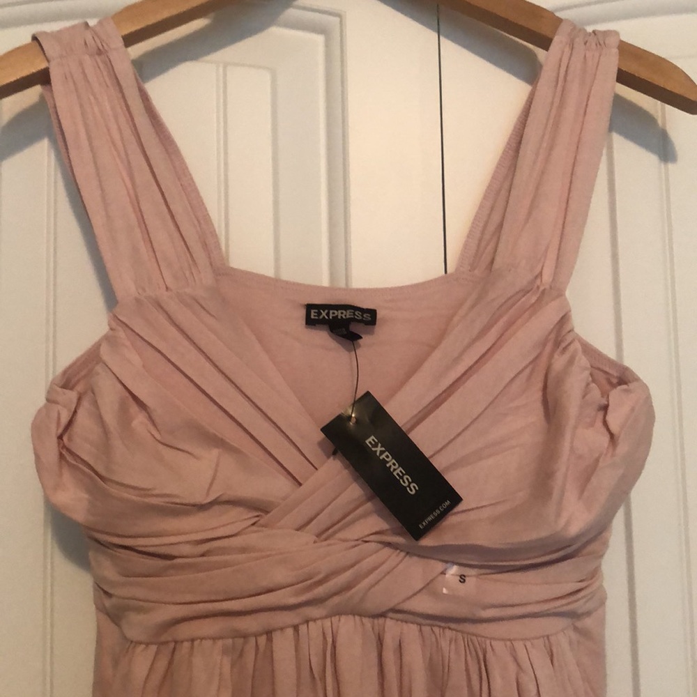 NEW!! EXPRESS Flowy Asymmetrical Tank in Blush Pink Size Small - Picture 2 of 6